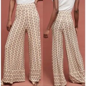 Anthropologie Farm Rio Striped Wide Leg Palazzo Pants Geometric Print Size XS